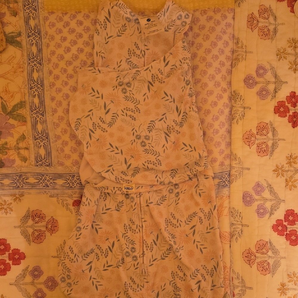 Halo Cream and Green Kids One Piece